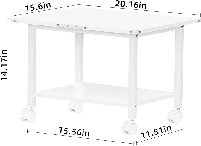 Lerliuo Under Desk Printer Stand, 2-Tier Industrial Mobile Printer Table - Image 3