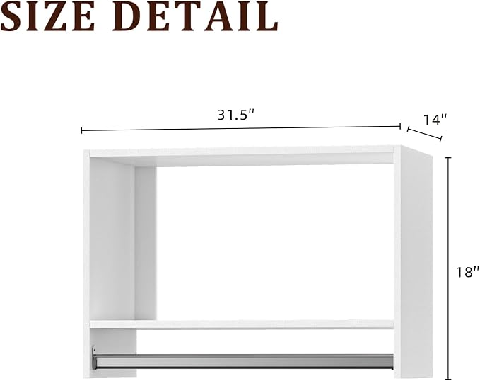 31.5" Wide Tall Hanging Modular Closet System, Wall-Mounted Closet Organizer - Image 2