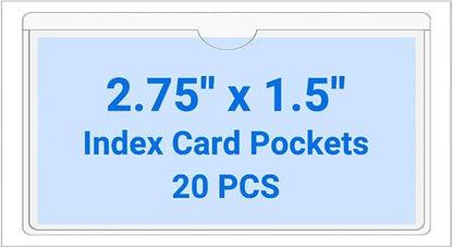 20 PCS Clear Self Adhesive Plastic Label Pockets, Top Loading Business & by Kvatr-X