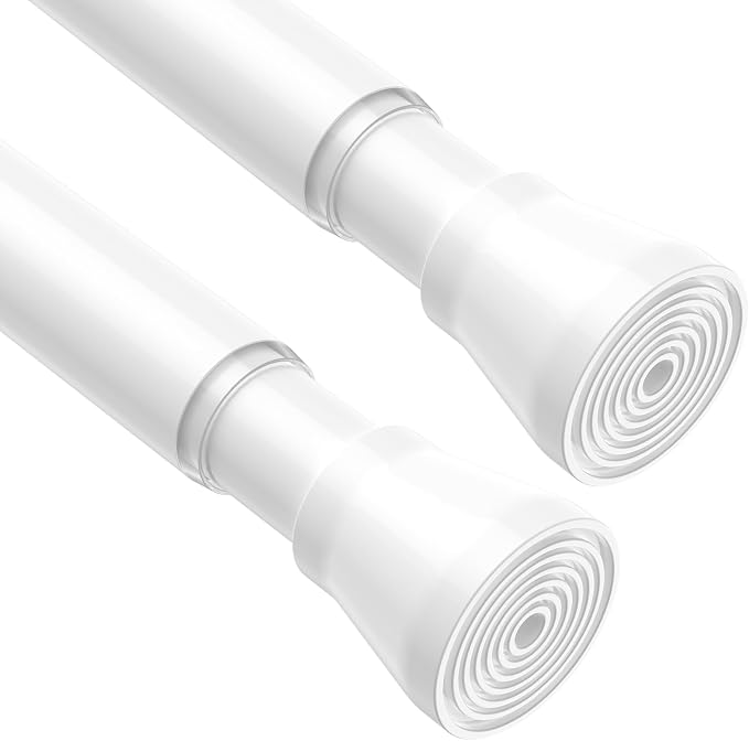 MEXAU 2Pack Spring Tension Curtain Rod 29-64 inch White Small Tension Rod | by MEXAUSPRINGCURTAINRODS