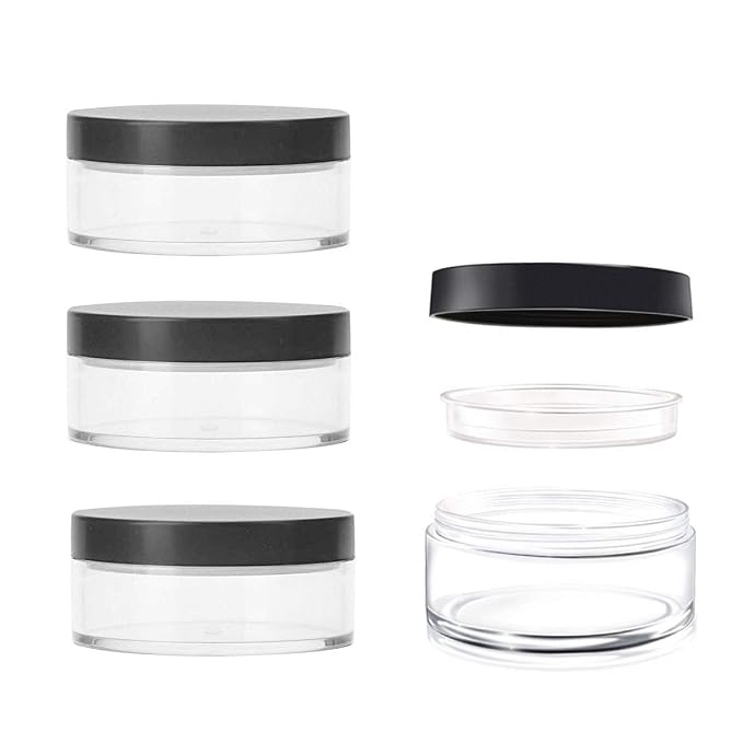 Pack of 4 Capacity 30 ml Empty Reusable Plastic Loose Powder Compact Container by Unknown