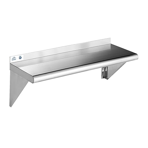 ROCKPOINT Stainless Steel Shelf 10 x 36 Inches 240lb, NSF Metal Commercial by ROCKPOINT