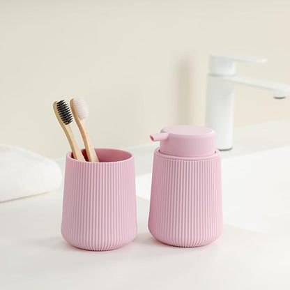 YAUKPH Pink Striped Toothbrush Holder - Image 6