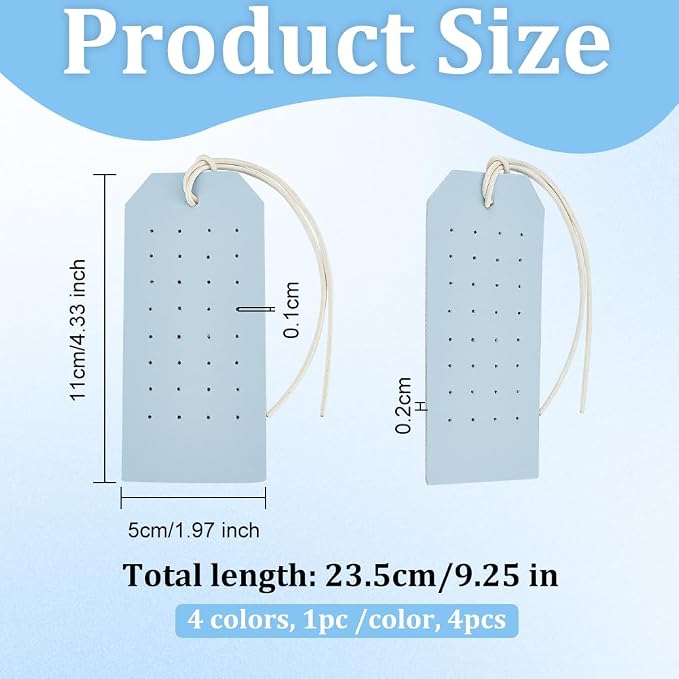 OLYCRAFT 4Pcs 4 Colors Portable Leather Earring Holders 1mm Hole Leather - Image 2