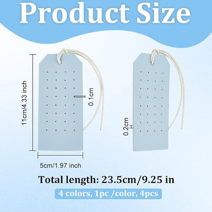 OLYCRAFT 4Pcs 4 Colors Portable Leather Earring Holders 1mm Hole Leather - Image 2
