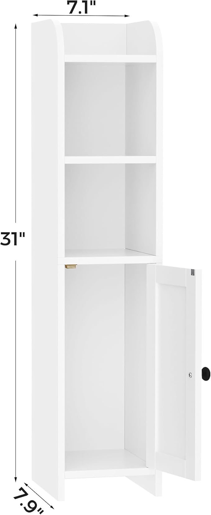 Homhedy Small Bathroom Storage Cabinet, Narrow Toilet Paper Cabinet | Corner - Image 2