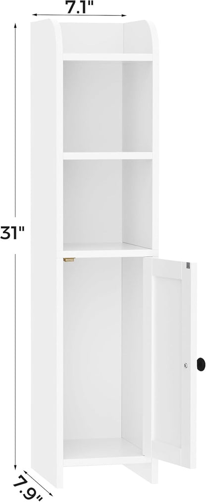 Homhedy Small Bathroom Storage Cabinet, Narrow Toilet Paper Cabinet | Corner - Image 2