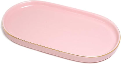 Ceramic Jewelry Dish, Perfume Vanity Tray, 7x4 Decorative Catch All Bowl by HANKOR
