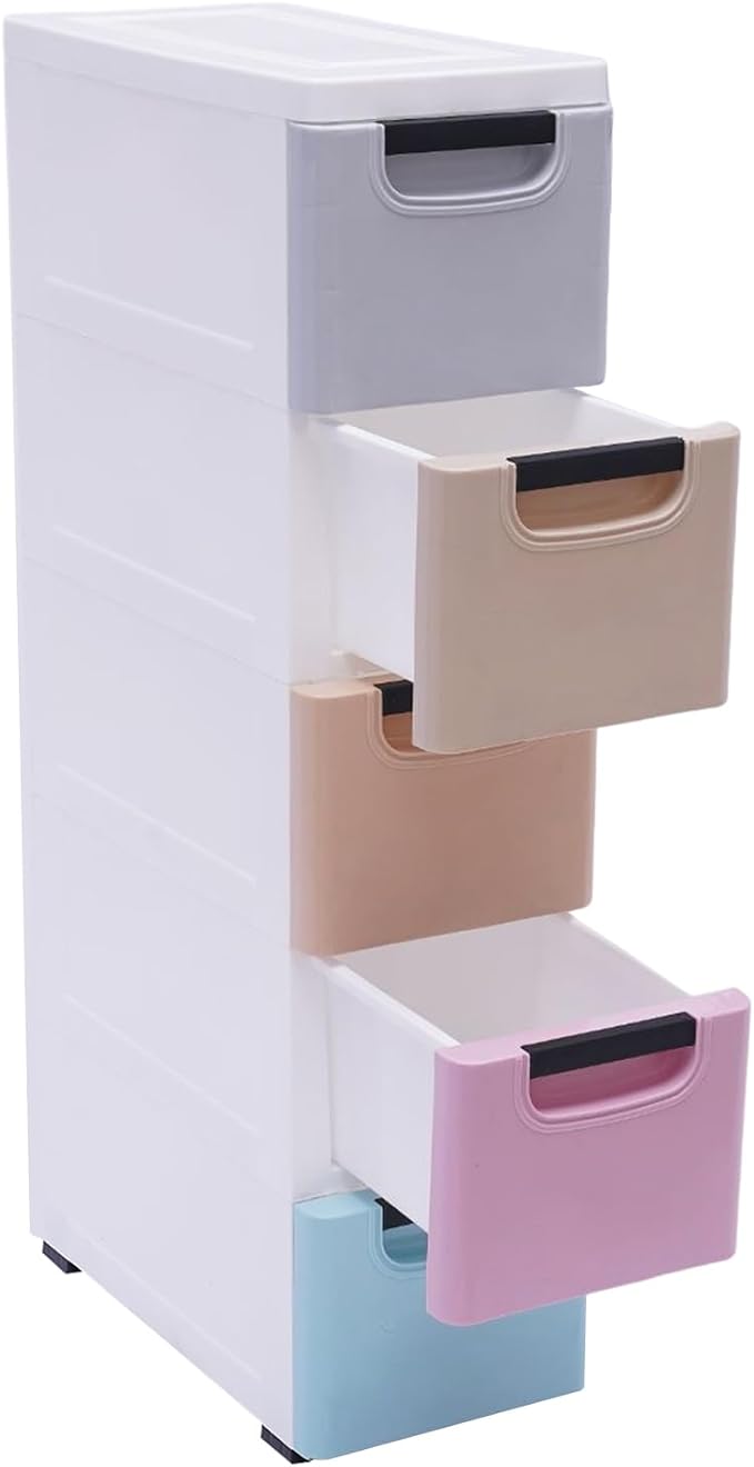 5 Drawers Slim Storage Cabinet, Rolling Narrow Cabinet - Image 8