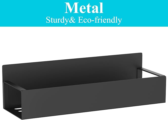 Metal Magnetic Spice Rack for Refrigerator Black, 4 Pack | Magnetic Shelves - Image 8