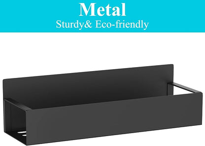 Metal Magnetic Spice Rack for Refrigerator Black, 4 Pack | Magnetic Shelves - Image 8