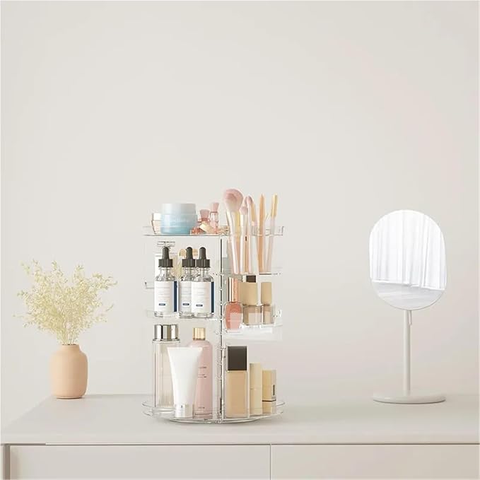 Rotating Makeup Organizer, Cosmetic Display Case - Image 2
