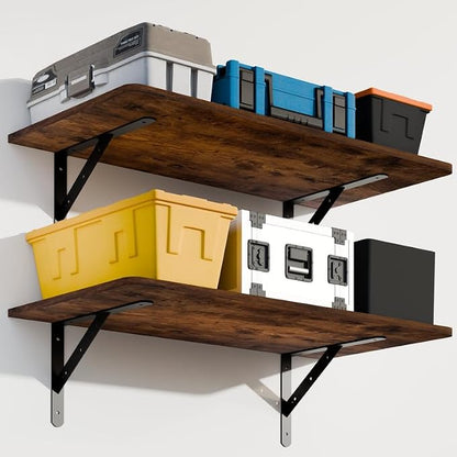 Dogsky 2-Pack Garage Storage Shelving Wall Mounted, 3x2Ft Heavy Duty Wood by Dogsky