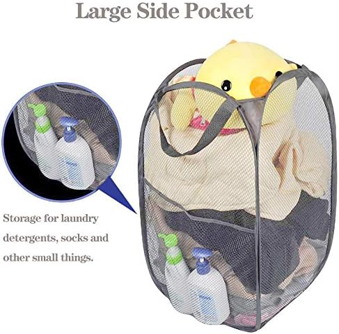 Larpur 2 Pcs Popup Mesh Laundry Baskets, Collapsible and Portable Clothes - Image 4