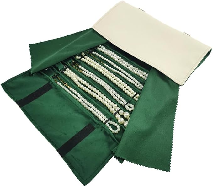 Portable Jewelry Roll Untangled Secure Necklace Travel Storage Bag Displays - Image 5