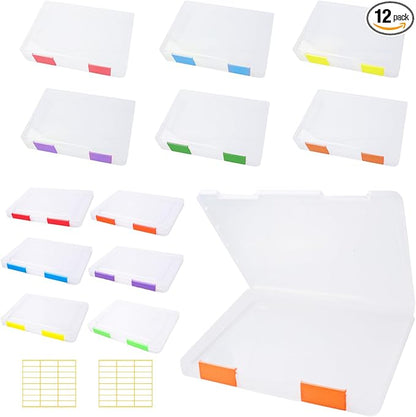 12 Pcs Clear A4 A5 File Box Document Plastic Storage Box by OLUTACOT