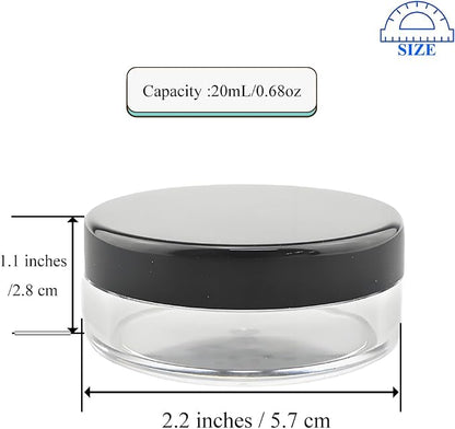 HAHIYO 1Pcs 20ml/0.68oz Plastic Empty Travel Compact Case Makeup Cosmetic Jar - Image 2