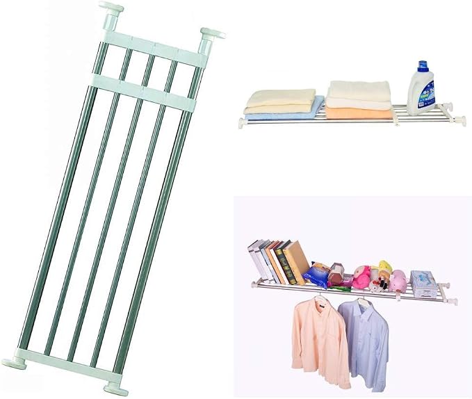 BAOYOUNI Closet Tension Shelf Expandable Clothes Rack Organizer Ivory | by BAOYOUNI