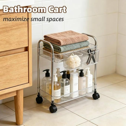 2 Tier Utility Rolling Cart - Image 6