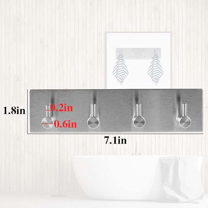Picowe Key Holder for Wall Decorative, Adhesive Stainless Steel Key Hooks - Image 2