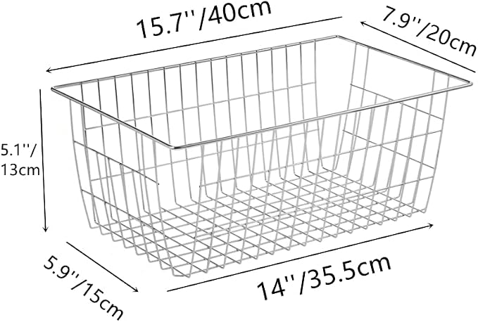 Wire Storage Baskets Freezer Organizing Bins Pantry Food Storage Organizer - Image 2