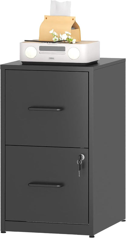2 Drawer File Cabinet, Metal Vertical Filing Cabinet Under Desk Storage by EKJOfficials