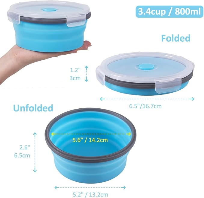 Collapsible Food Storage Containers Round - Image 5