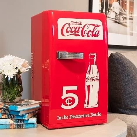 Coca-Cola Retro 18 Can Mini Fridge w/ 12V DC and 110V AC Cords, Portable Cooler - Image 7