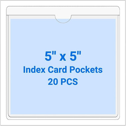 20 PCS Clear Self Adhesive Plastic Label Pockets, Top Loading Business & by Kvatr-X