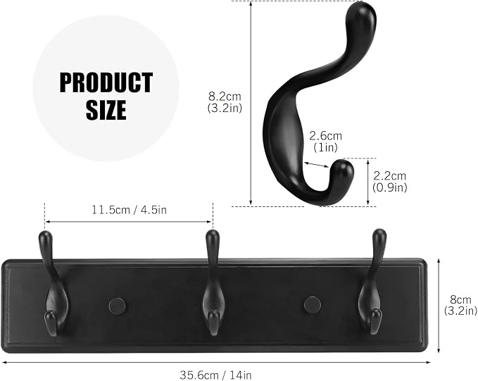 Wooden Coat Rack, Wall-Mounted Organizer - Image 2