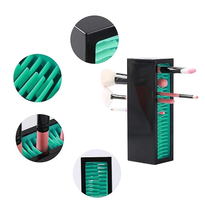 Makeup Brushes Holder Organizer, Silicone Vanity Air Drying Rack Display Storage - Image 3