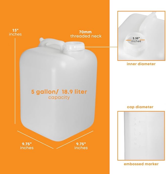 FastRack 5 Gallon Hedpak with Cap | BPA-free, Food-Grade, and Leak-Proof | - Image 3