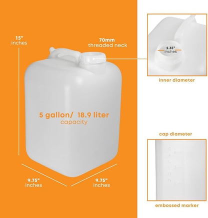 FastRack 5 Gallon Hedpak with Cap | BPA-free, Food-Grade, and Leak-Proof | - Image 3