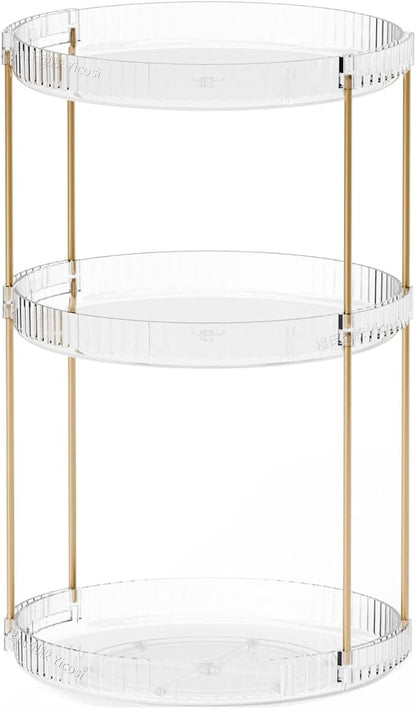 Yieach Acrylic 360 Rotating Makeup Organizer and Perfume Organizer, 3 Tier Make - Image 8