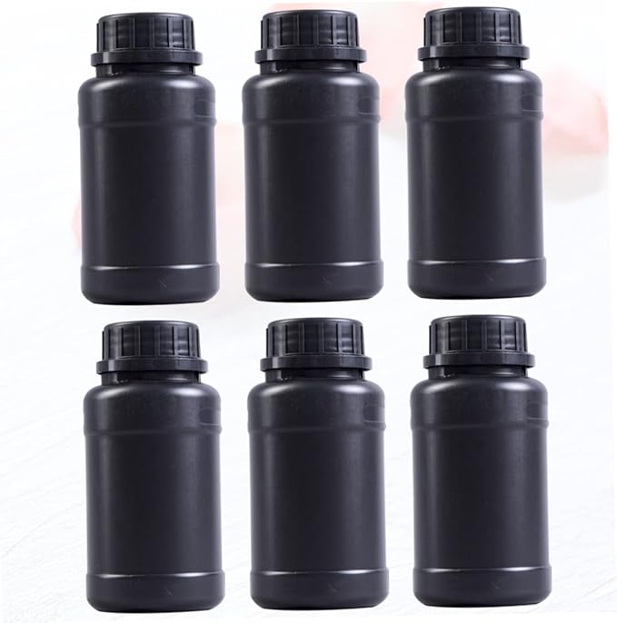 ULTECHNOVO 6pcs Black Hdpe Engineering Storage Bottles Acidproof Lightweight - Image 4