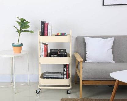 Melody House 3-Tier Metal Mesh Utility Rolling Cart Storage Organization Cart - Image 4