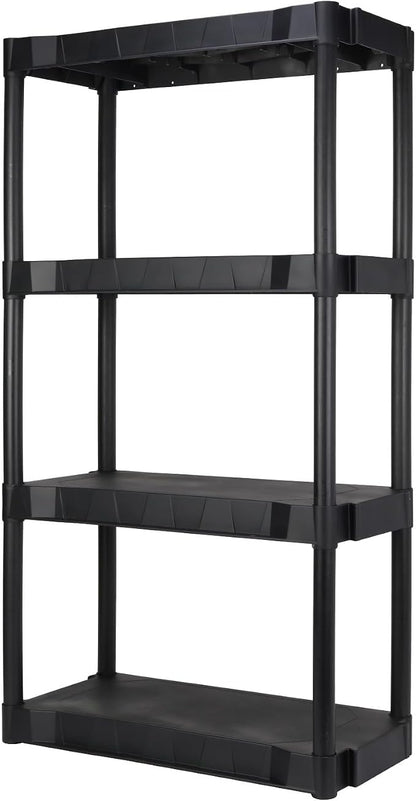 4-Shelf Plastic Shelving Unit 35.2 x 76.2 x 142.7 cm, Tool-Free Assembly - Image 3