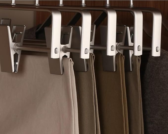 Premium Matte Silvery Aluminum Pants Clip Hanger 100 Pack, 12” Extra Smooth & - Image 3