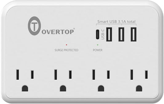 Overtop Wall Outlet Extender Surge Protector by OVERTOP