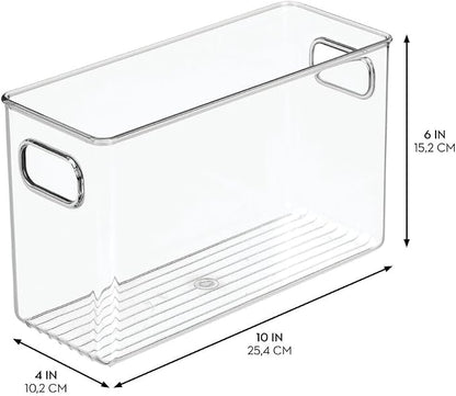 iDesign Slim Clear Plastic Storage Bin, Tall Narrow - Image 2