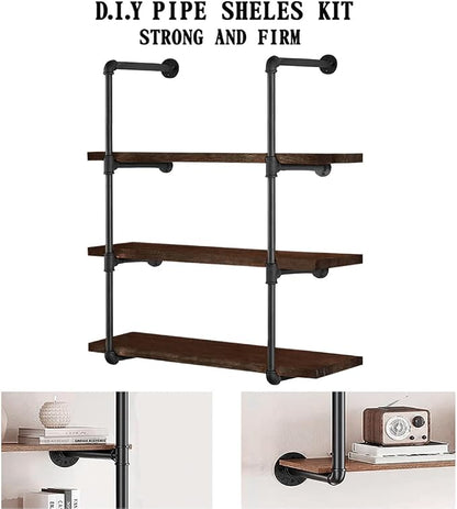 HITOMEN Industrial Iron Pipe Shelves, 2 Set 4-Tier 41.5" Tall 12" Depth - Image 5