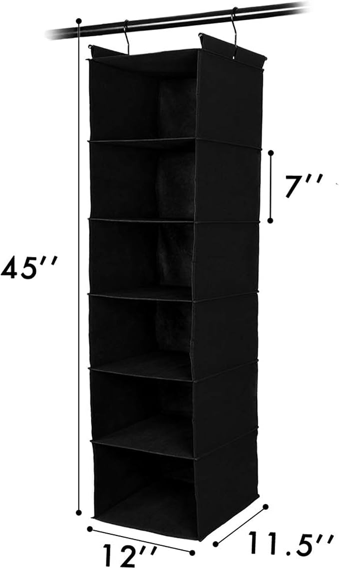 MAX Houser 6 Tier Shelf Hanging Closet Organizer, Closet Hanging Shelf - Image 3