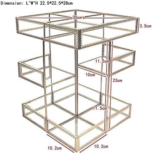 Vintage Glow Antique 360 Degree Rotating Makeup Organizer, 4-Tier Spinning - Image 4
