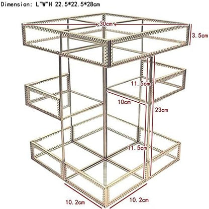 Vintage Glow Antique 360 Degree Rotating Makeup Organizer, 4-Tier Spinning - Image 4