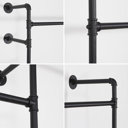 Wall Mounted Industrial Pipe Clothing Rack Garment Racks Pipeline Vintage - Image 4