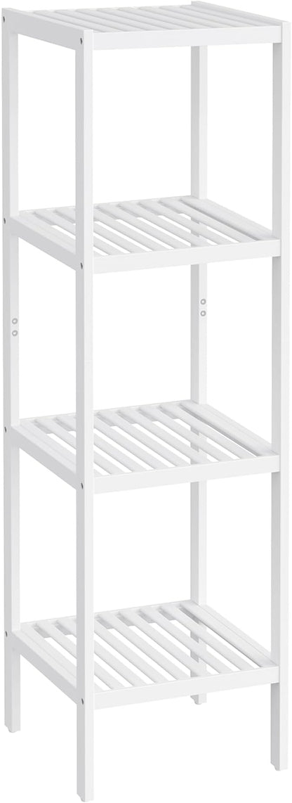 SONGMICS Bamboo Storage Shelf, 4-Tier Shelving Unit, in the Entryway, Living by Unknown