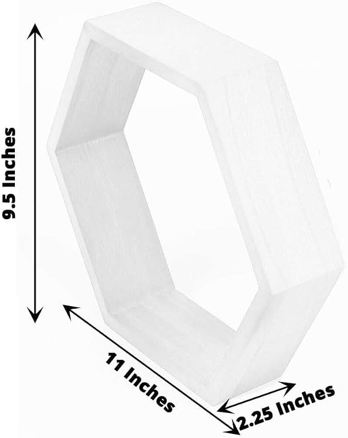 Efavormart 2 Pack | 9" Hexagon Whitewashed Wood Centerpiece, Geometric Terrarium - Image 3