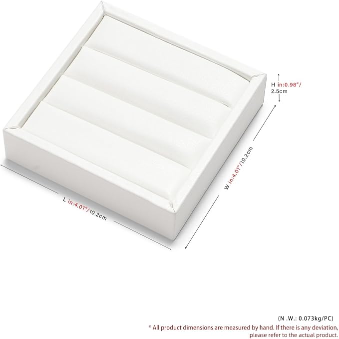 Oirlv 3 Slots PU Leather Small Ring Organizer Earrings Trays Showcase Display - Image 8