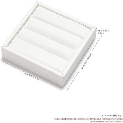 Oirlv 3 Slots PU Leather Small Ring Organizer Earrings Trays Showcase Display - Image 8