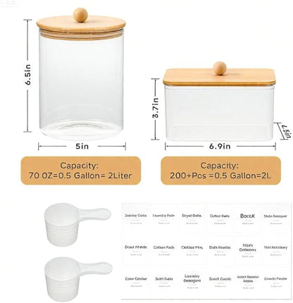 Glass Laundry Pods Container & Acrylic Dryer Sheet Holder - Image 3